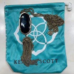 Kendra Scott gold Rayne necklace w/ black pendant